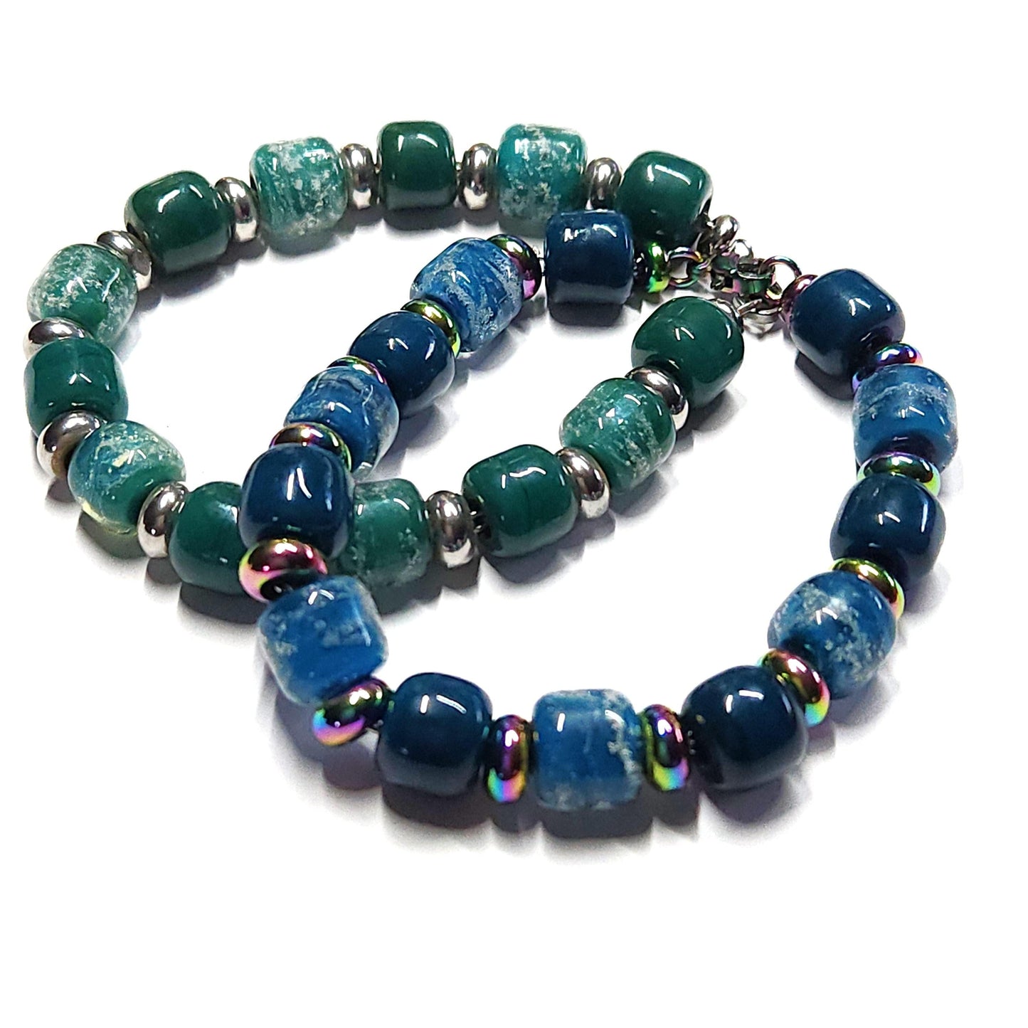 Eternal Cremation Bracelet With 6 Ash Beads - Ocean Blue