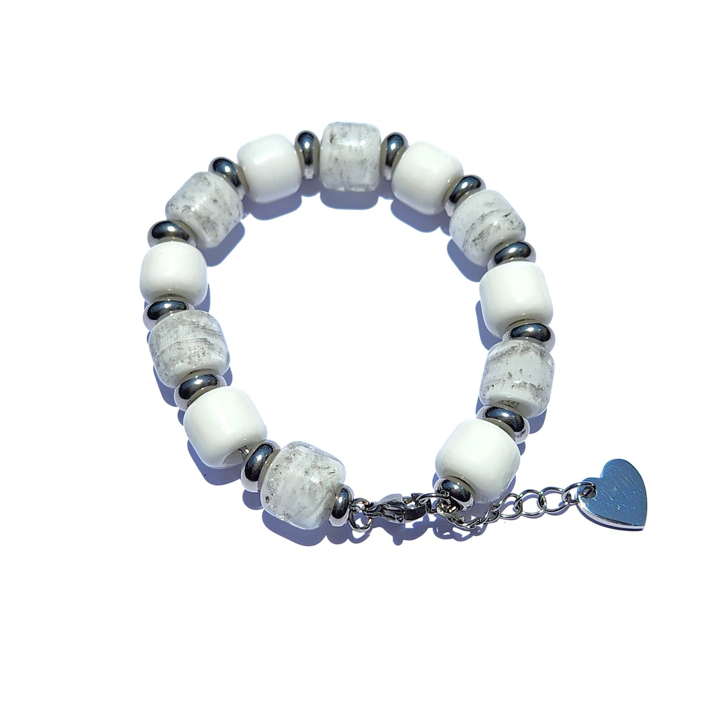 Eternal Cremation Ashes Beaded Bracelet - White