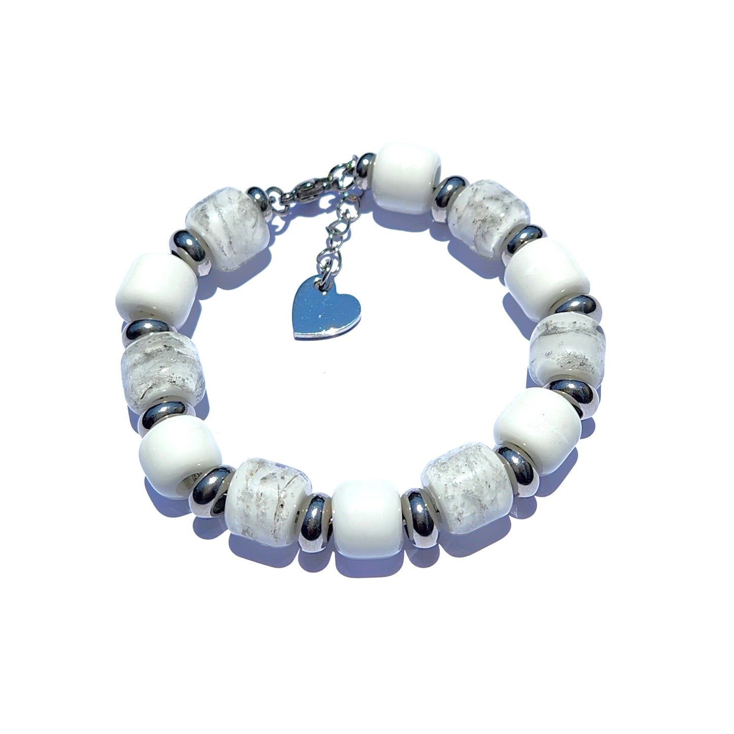 Eternal Cremation Ashes Beaded Bracelet - White