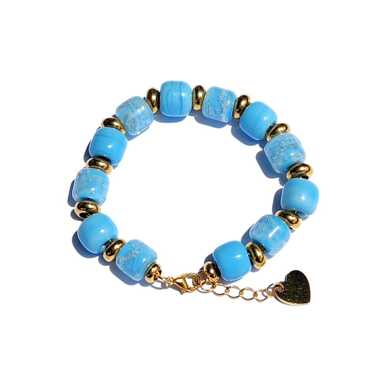 Eternal Cremation Bracelet With 6 Ash Beads - Sky Blue