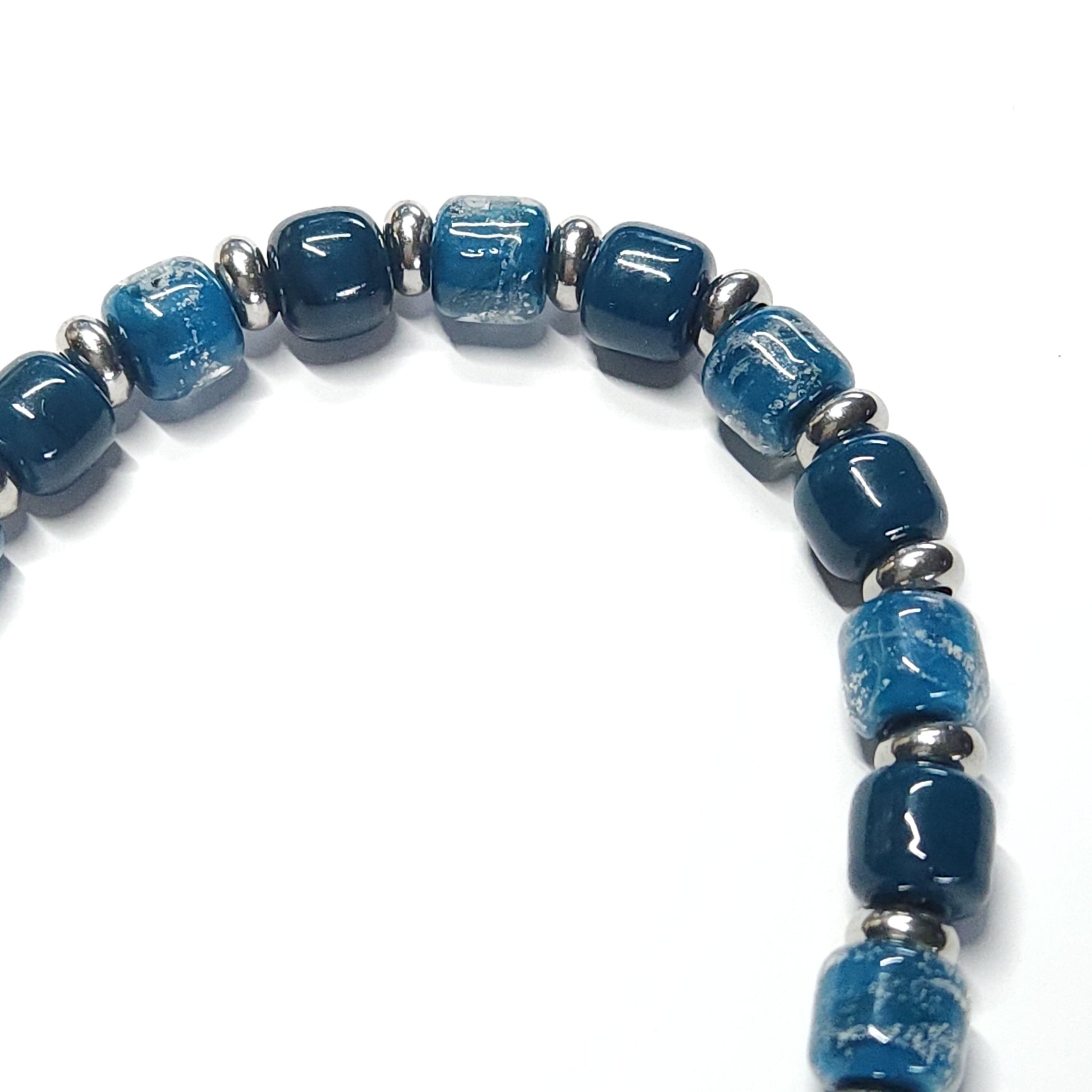 Eternal Cremation Bracelet With 6 Ash Beads - Ocean Blue