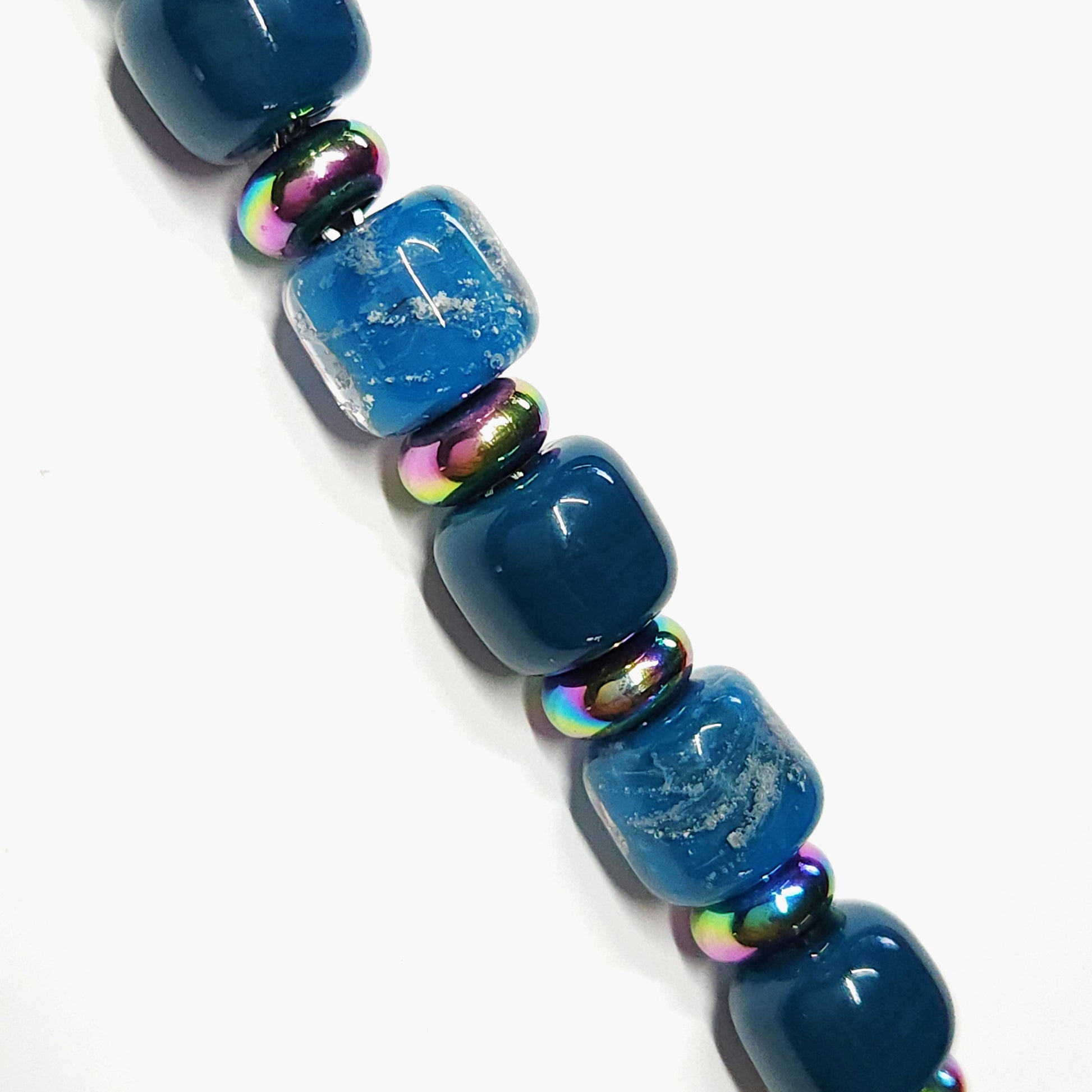 Eternal Cremation Bracelet With 6 Ash Beads - Ocean Blue