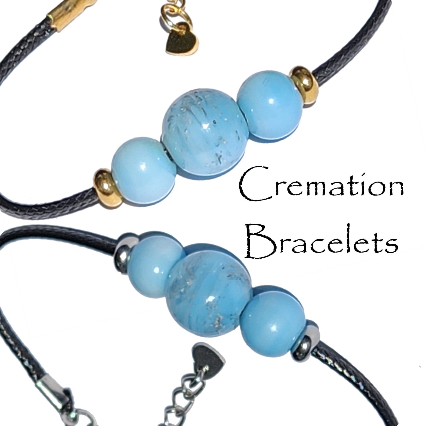 Forever Close Cremation Jewelry Bracelet-Cremation Bracelet-DragonFire Glass-Black-Silver-DragonFire Glass Cremation Jewelry