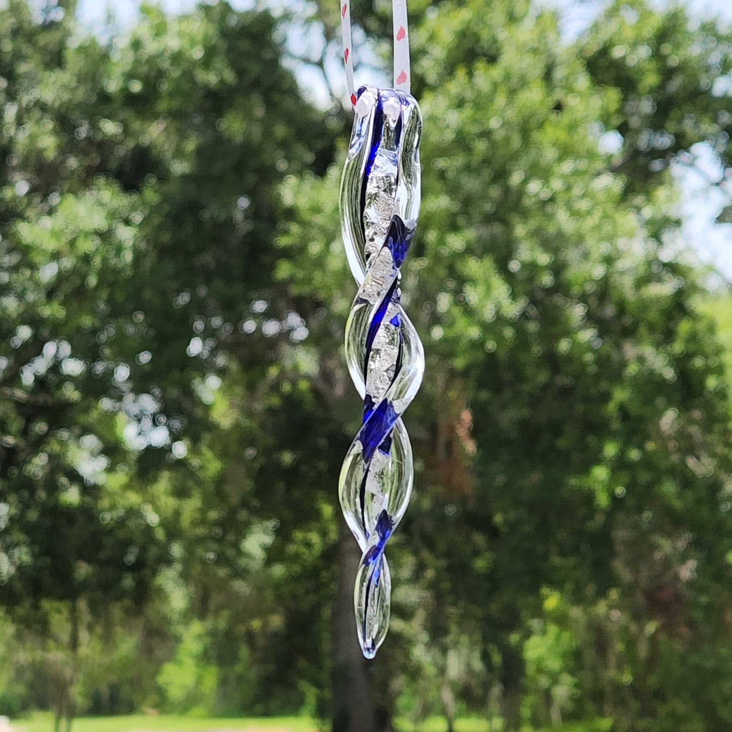 Frozen in Time - Memorial Suncatcher and Ornament-Cremation Icicles-DragonFire Glass-Clear-DragonFire Glass Cremation Jewelry