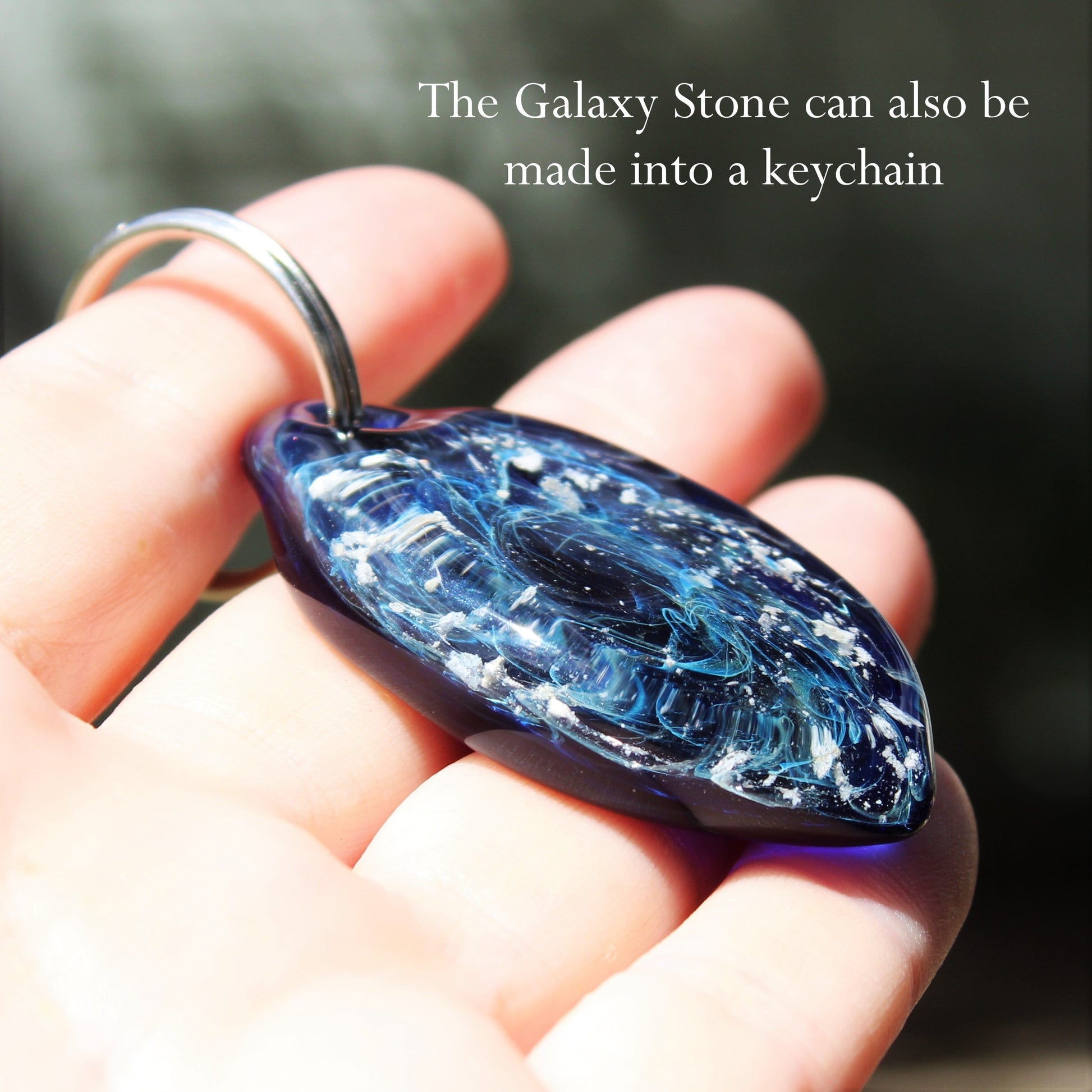 Galaxy Cremation Touchstone-Cremation Stones-DragonFire Glass-Turquoise-DragonFire Glass Cremation Jewelry