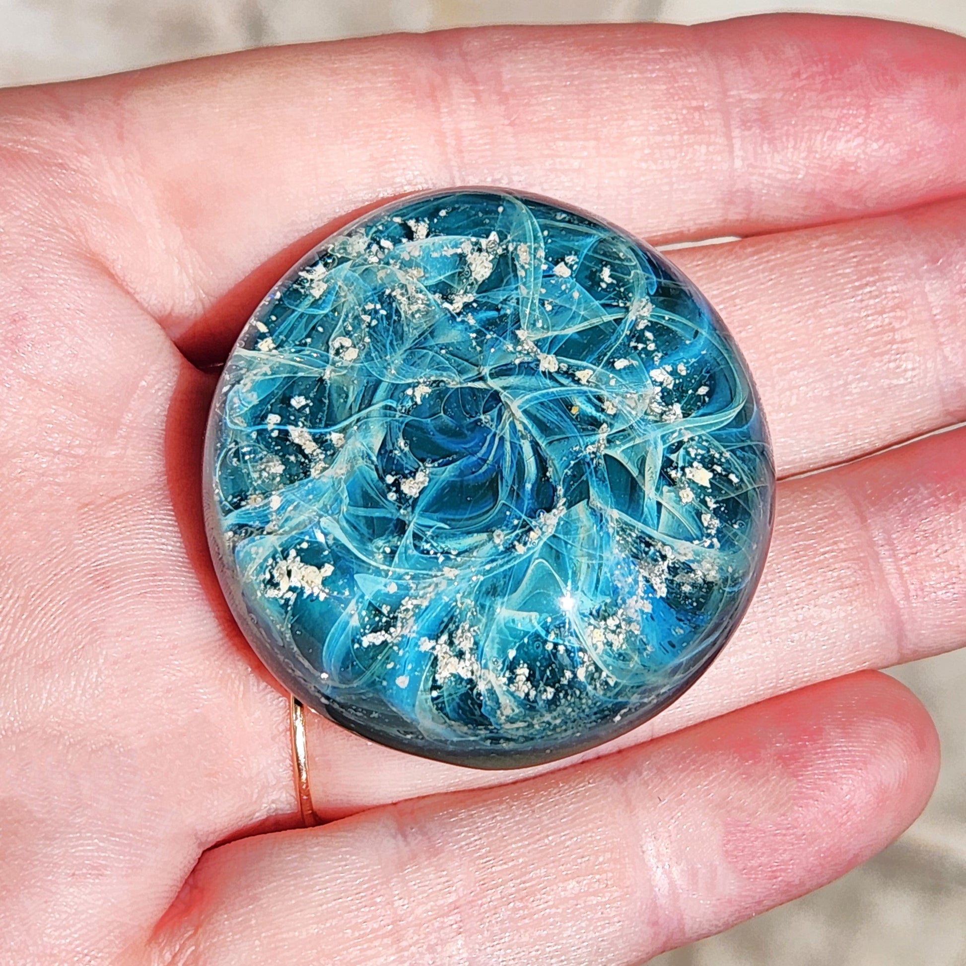 Galaxy Memorial Touchstones | Unique Glass Keepsakes with Ashes-Cremation Stones-DragonFire Glass-Royal Blue-DragonFire Glass Cremation Jewelry