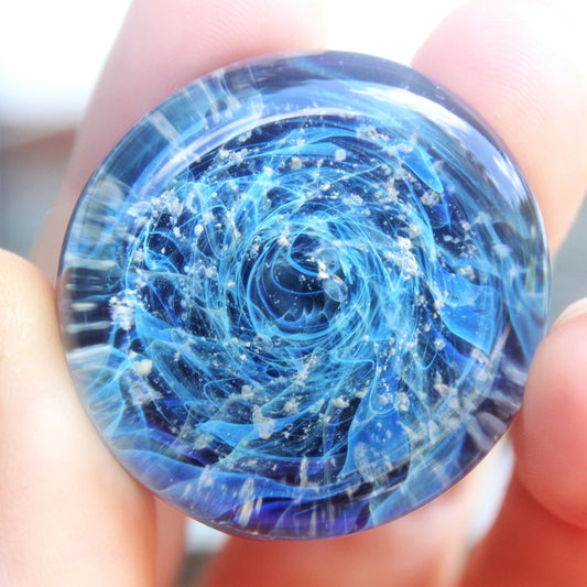 Galaxy Memorial Touchstones | Unique Glass Keepsakes with Ashes-Cremation Stones-DragonFire Glass-Royal Blue-DragonFire Glass Cremation Jewelry