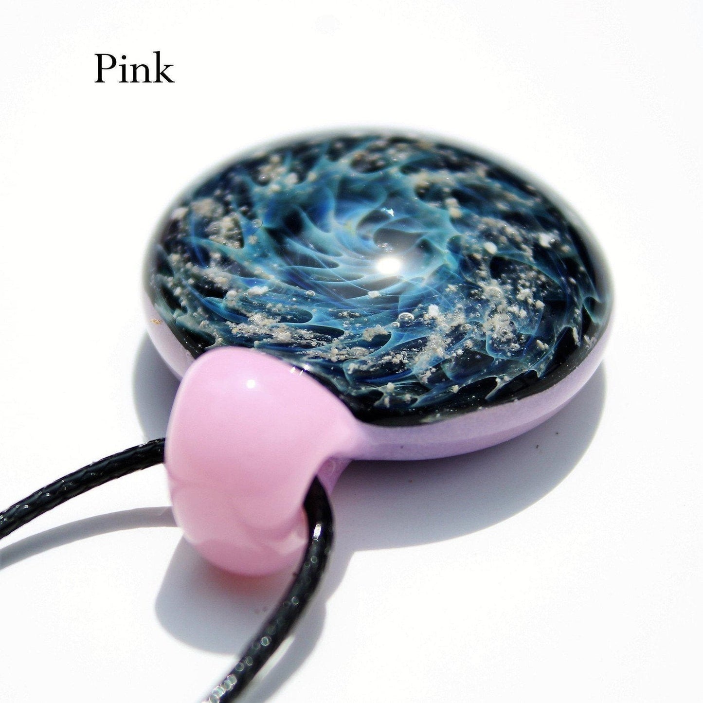 Galaxy Mini Glass Cremation Pendant Infused with Ashes