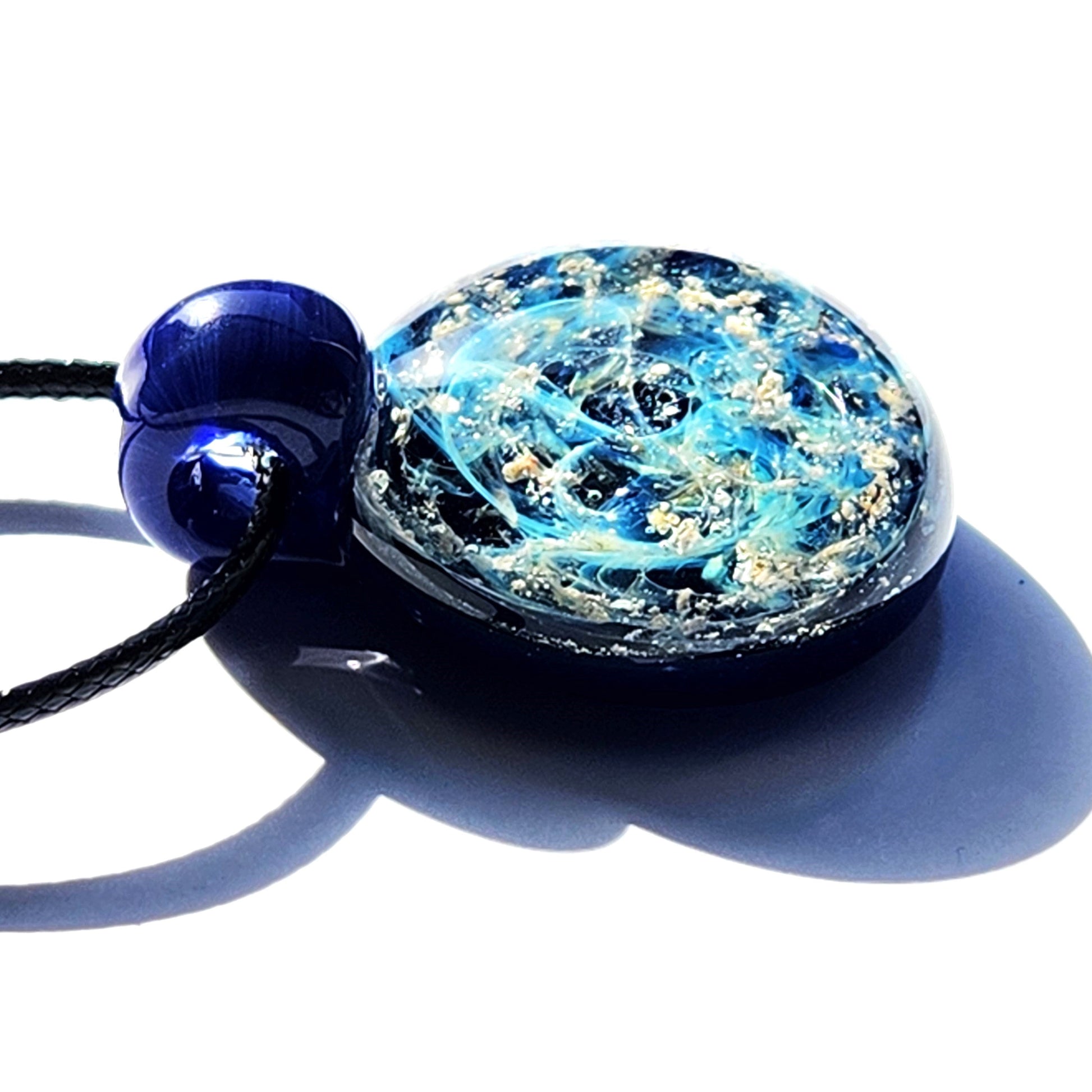 Glass Cremation Jewelry - Galaxy - Original-Cremation pendant-DragonFire Glass-Black-DragonFire Glass Cremation Jewelry