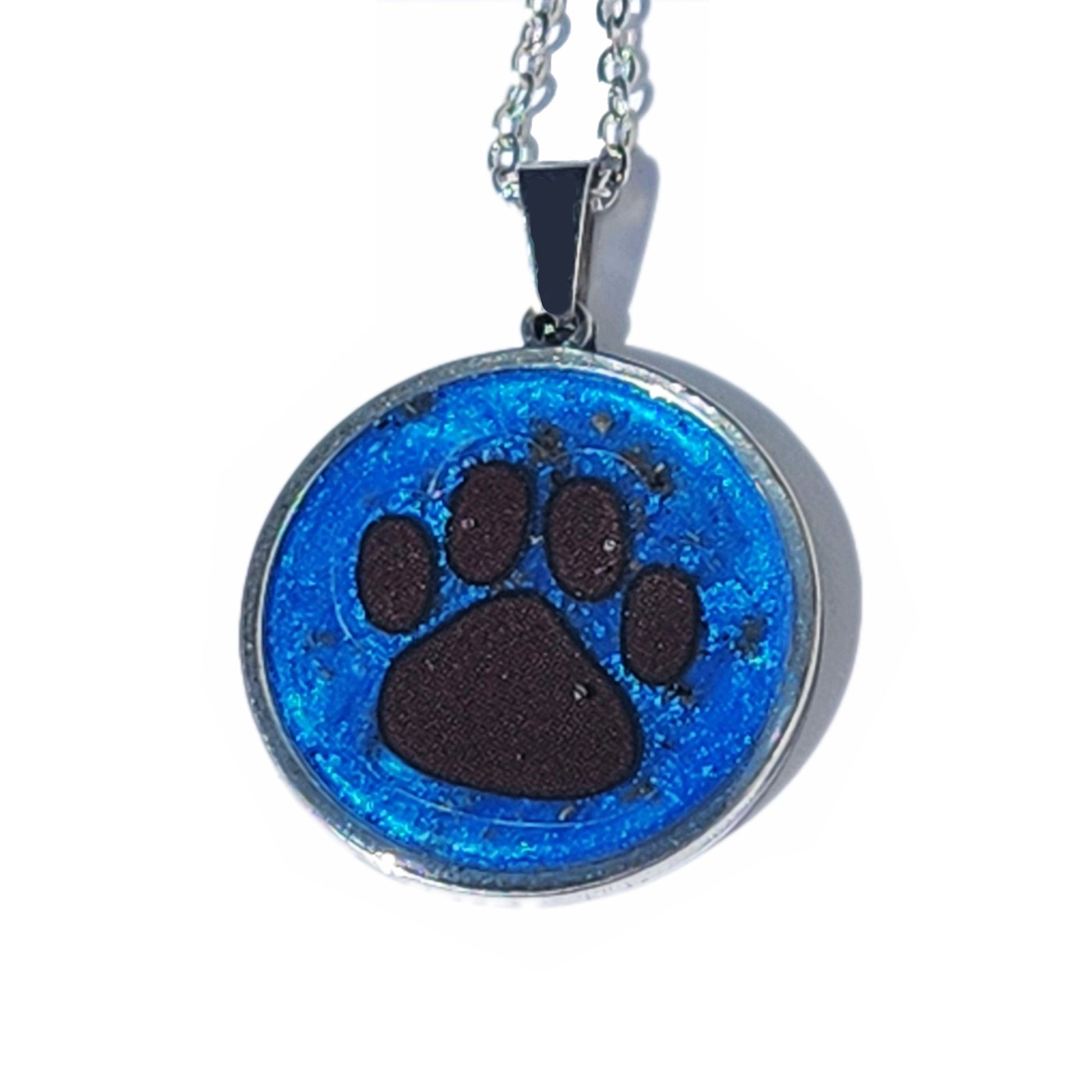 The Paw Print cremation pendant-Cremation Pendant-DragonFire Glass-DragonFire Glass Cremation Jewelry