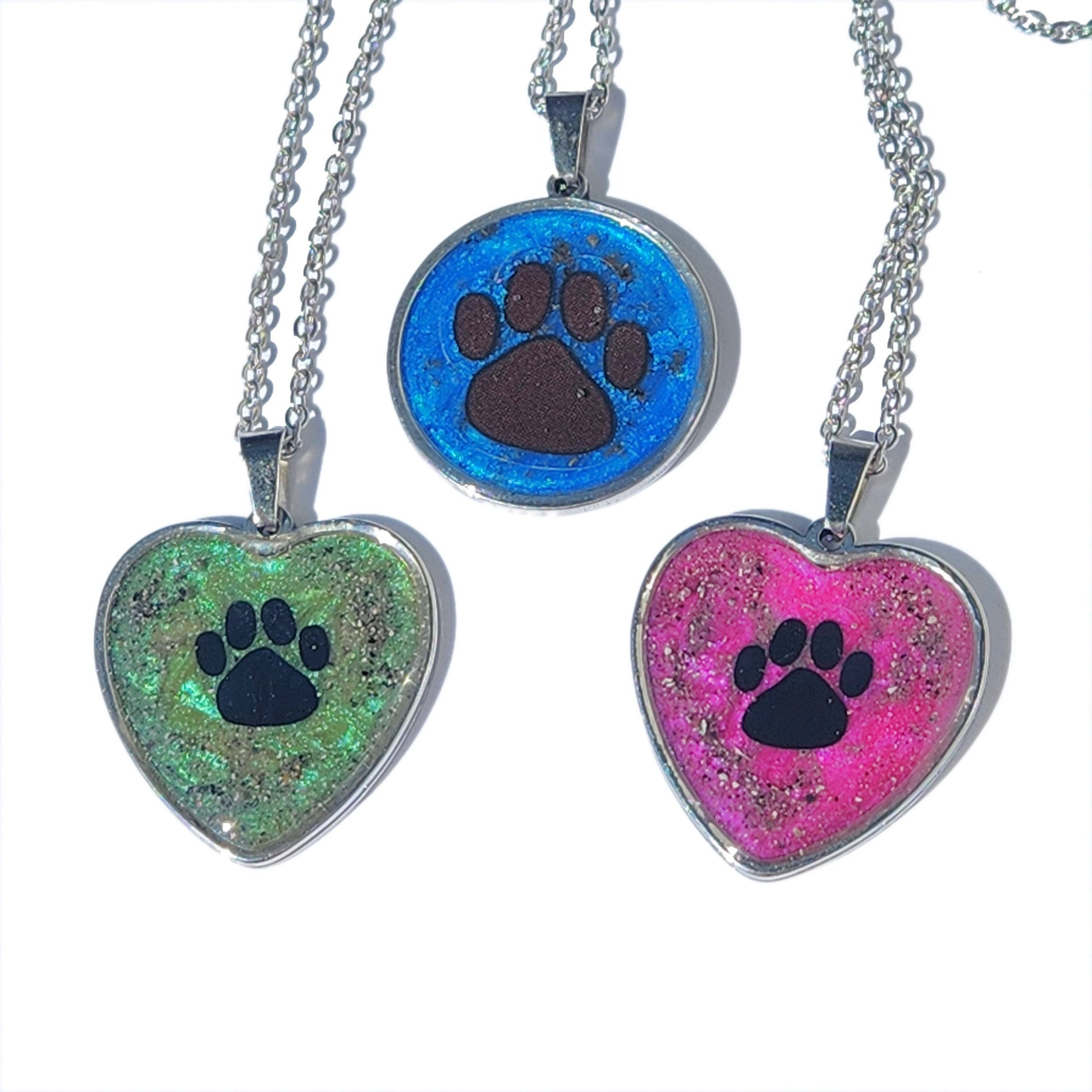 The Paw Print cremation pendant-Cremation Pendant-DragonFire Glass-DragonFire Glass Cremation Jewelry