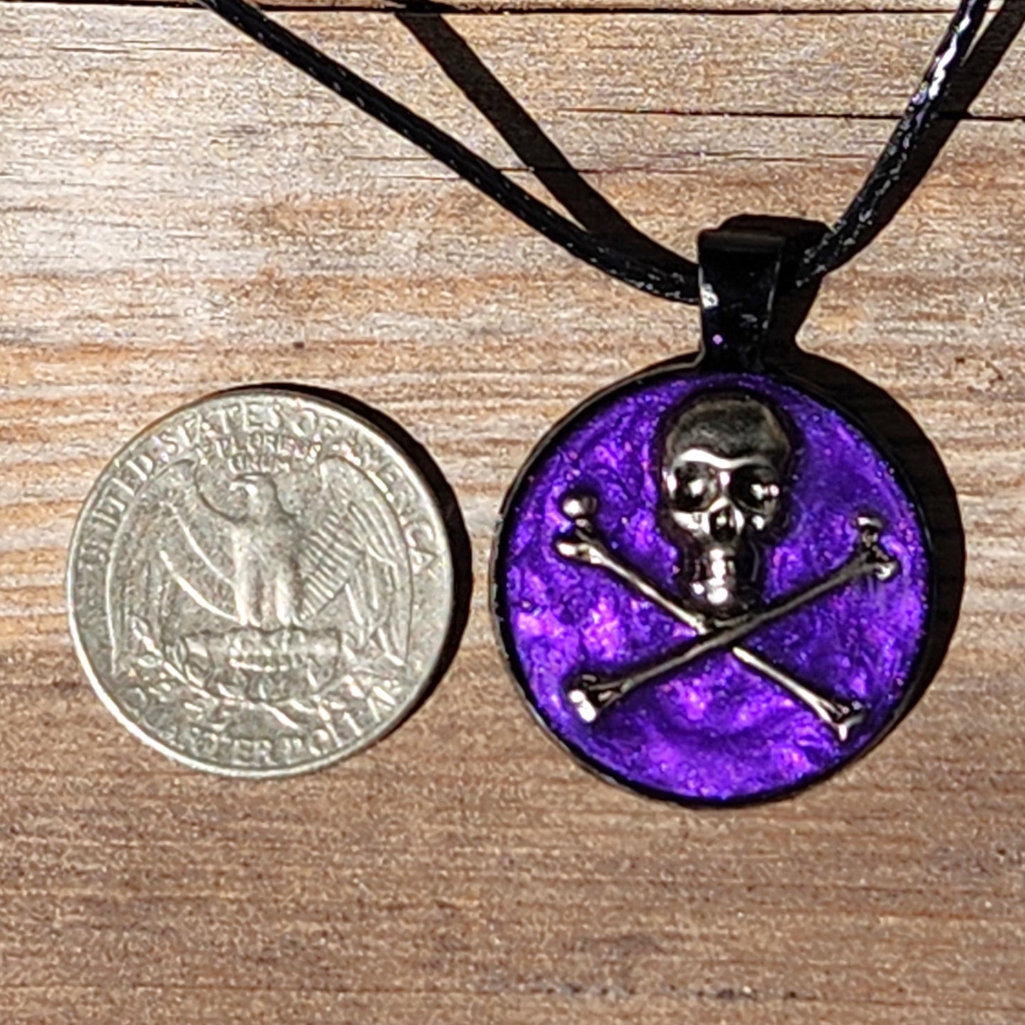 The Skull and Crossbones Cremation Pendant-Cremation Pendant-DragonFire Glass-Silver-Purple-DragonFire Glass Cremation Jewelry