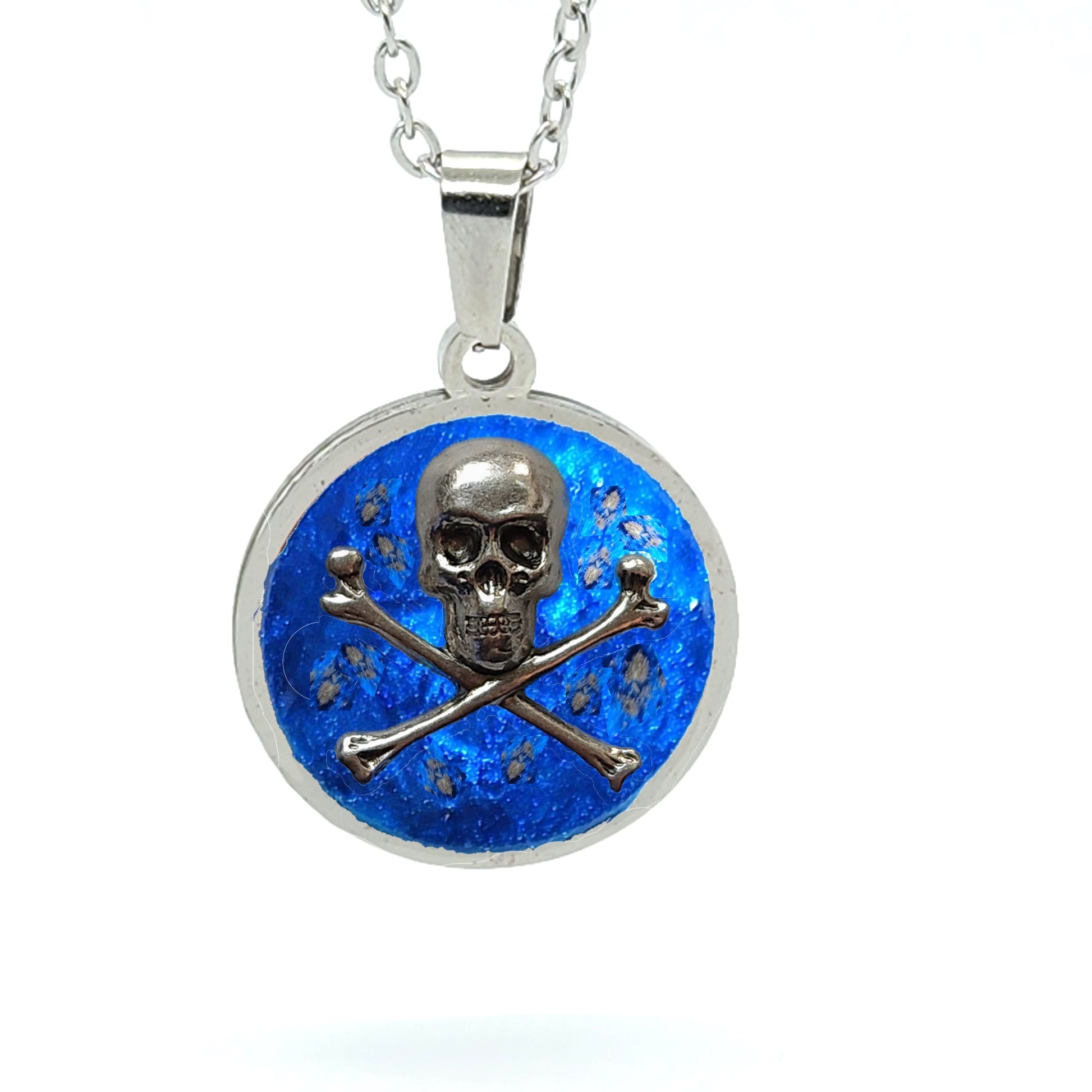 The Skull and Crossbones Cremation Pendant-Cremation Pendant-DragonFire Glass-Silver-Purple-DragonFire Glass Cremation Jewelry