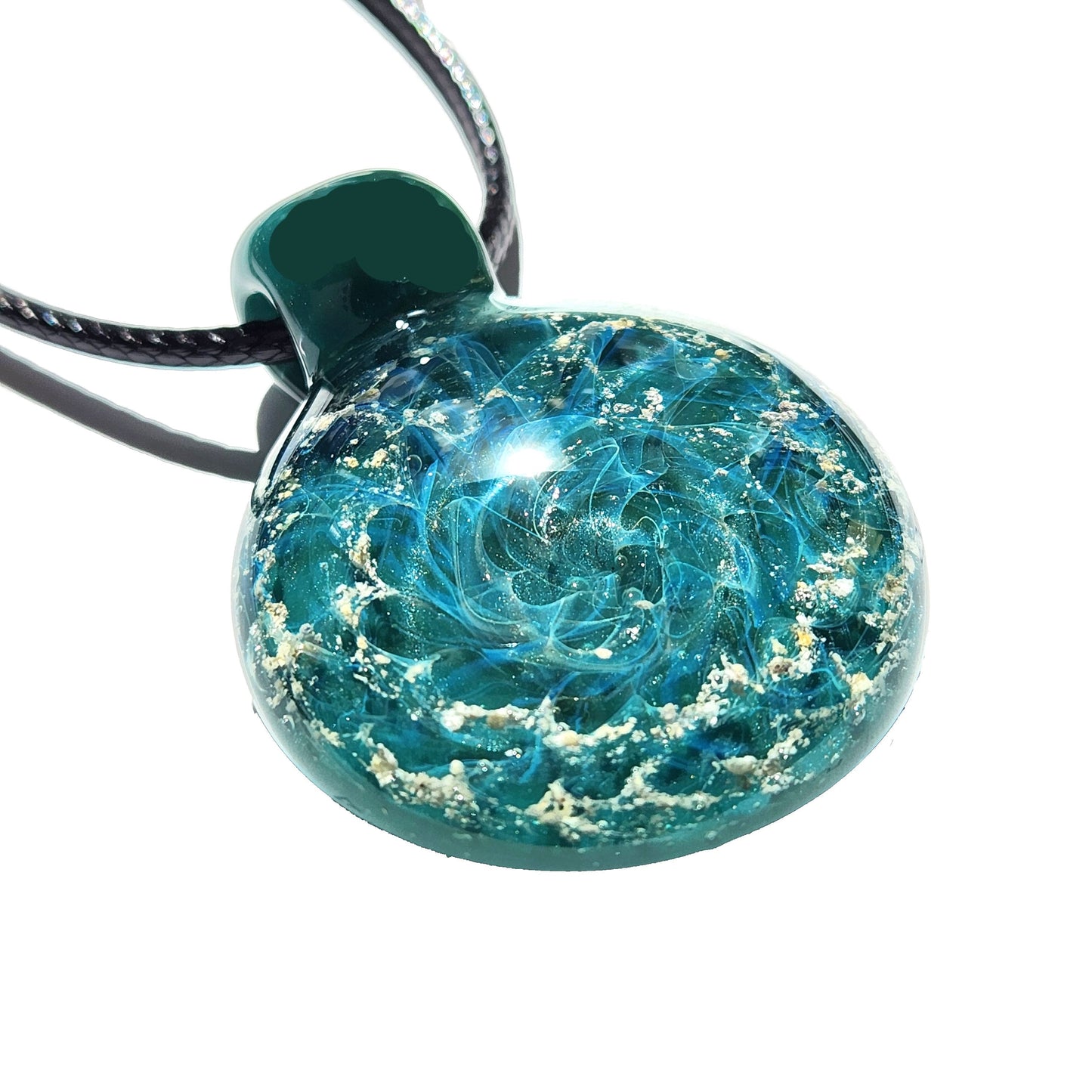 Turquoise Galaxy - Cremation Glass Pendant