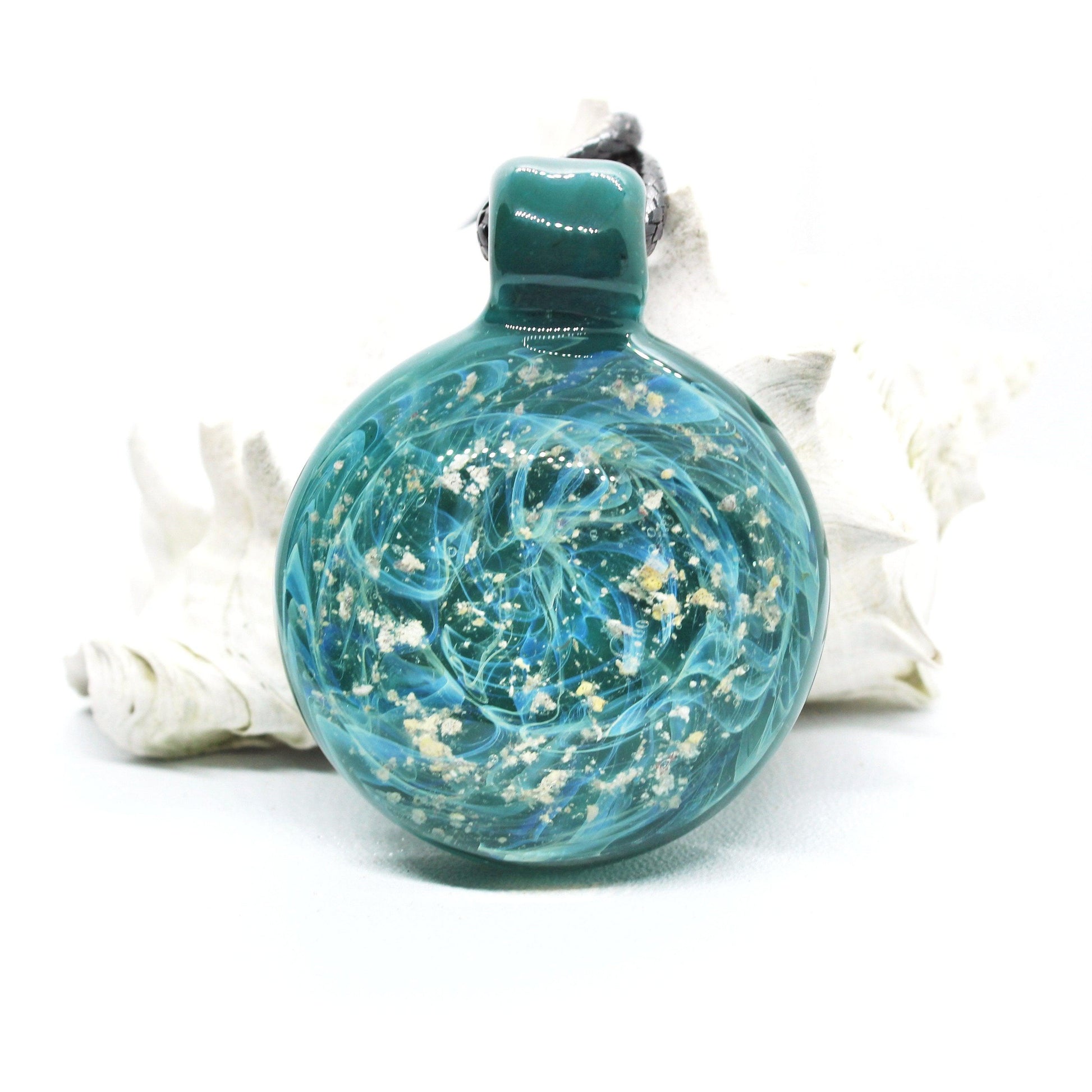 Turquoise Galaxy - Cremation Glass Pendant